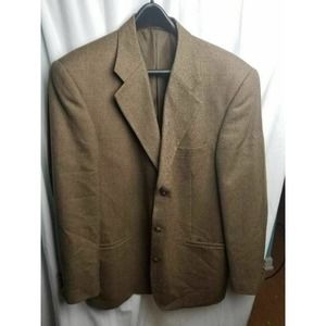 Hardy Amies Mens Three Button Brown NotchWool M